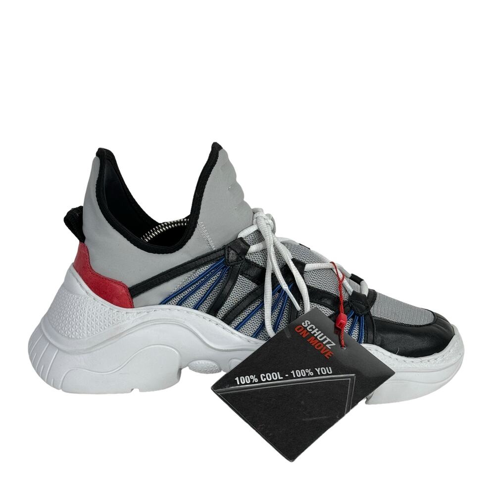 Schutz Anick Athletic Sneakers Chunky Women's SZ 10 NEW Boyfriend Platform Gray